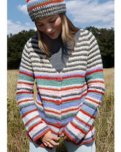 Lana Grossa gestreept vest haken van Alpaca Air (H7, M20)