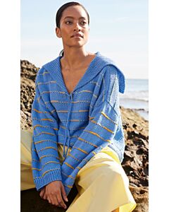 Lana Grossa gestreepte dames trui breien van Cotonella Uni en Cotonella (F71,M34)