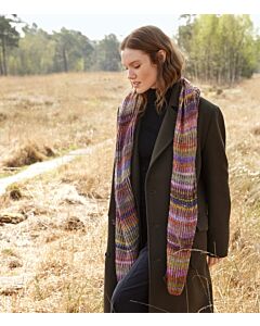 Lana Grossa gestreepte sjaal breien van Colorissimo, Brillino en Ecopuno (DC9,M14)