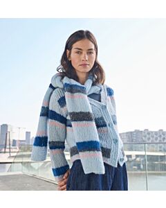 Lana Grossa gestreepte sjaal breien van Gigante en Alpaca Air II (LB19,M8)