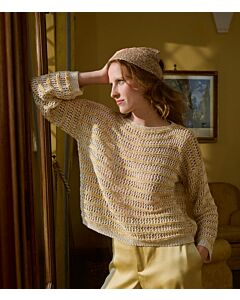 Lana Grossa gestreepte trui breien van Filo Lurex en Glamour (N2,M2)