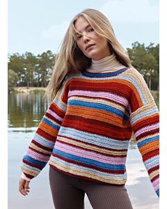 Lana Grossa gestreepte trui haken van Cool Merino (H7,M11)