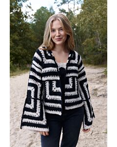 Lana Grossa granny square vest haken van Alpaca Air (H7,M8)