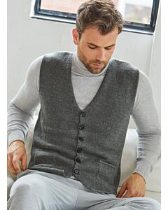 Lana Grossa heren gilet breien van Cool Wool Big Melange M15