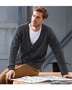 Lana Grossa herenvest breien van Cool Wool Big (m36)