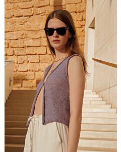 Lana Grossa kort vestje breien van Cotton Mélange (F63, M47)