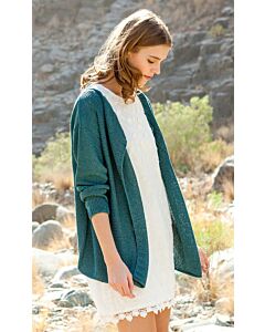 Lana Grossa lange dames vest breien van Solo lino melange uit Filato Lino 2