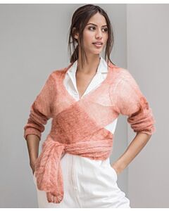 Lana Grossa mouwsjaal breien van Silkhair Haze Dégradé (m10)