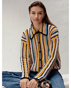 Lana Grossa Organico streepvest haken M6