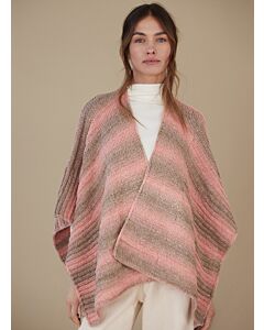 Lana Grossa poncho breien van Cool Merino Dégradé (Lookbook 15, m31) | C.R. Couture
