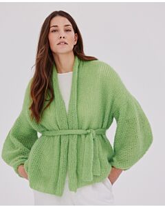 Lana Grossa Silkhair vest met sjaalkraag topdown uit Lookbook 16 m8