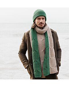 Lana Grossa sjaal breien met kleurvakken van Alta Moda Cashmere 16 (C27,M45)