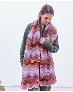 Lana Grossa sjaal in golfpatroon breien van Picasso (LB17, M7)