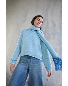 Lana Grossa sjaal met franjes maken van Winter Softness (LB19,M3)