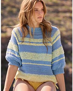 Lana Grossa top-down dames trui breien van Frizzante, Summer Softness en Glamour (F71,M40)