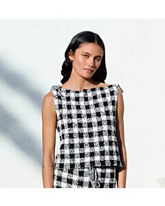 Lana Grossa top haken in ruitpatroon van Ecopuno en Solo Lino h8,m30