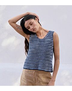 Lana Grossa top in roosterpatroon haken van Elastico h8,m29