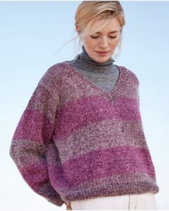 Lana Grossa trui breien met v-hals van Cool Wool Vintage en Silkhair (ME4, m4) | C.R. Couture