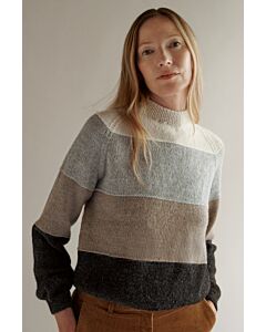 Lana Grossa trui met brede strepen breien van Natural Alpaca Classico (Nordic, m12)