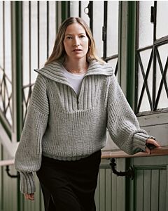 Lana Grossa trui met rits breien van Cool Wool Big (Classici 23, model 15)