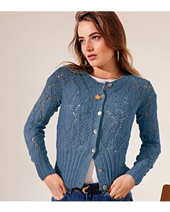 Lana Grossa vest breien in ajourpatroon van Bacca (F63, M24)