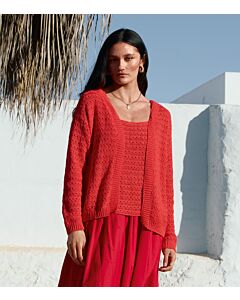 Lana Grossa vest in gaatjespatroon haken van Summer Cashmere H8,m24