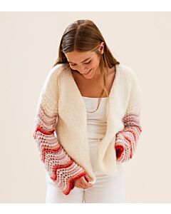 Lana Grossa vest met gekleurde mouwen breien van Silkhair en Summer Softness (LB18,M11)