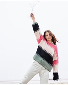 Lana Grosse gestreepte dames trui van Alpaca Air (LB17,M17)