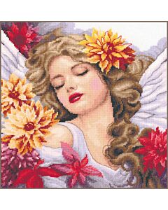 Lanarte borduurpakket engel met Dahlia pn-0207172 telpatroon