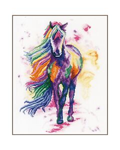 Lanarte borduurpakket paard in regenboogkleuren pn-020069