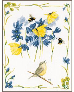 Lanarte borduurpakket tjirpende tjiftjaf van Marjolein Bastin borduren pn-0191926