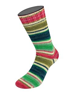 Lana Grossa Landlust Die Sockenwolle kl.924 (crème/rood/groen/donkerblauw)