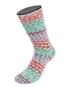 Lana Grossa Landlust Die Sockenwolle kl.928 (crème/blauw/groen/rood/paars)