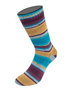Lana Grossa Landlust Die Sockenwolle kl.134 beige/paars/blauw 4-draads sokkenwol