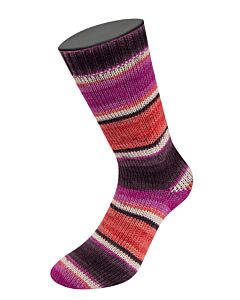 Lana Grossa Landlust Die Sockenwolle kl.134 beige/paars/blauw 4-draads sokkenwol