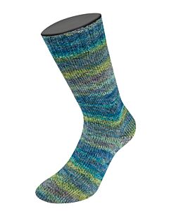 Lana Grossa Landlust Die Sockenwolle kl.221 wit/blauw/groen/paars 4-draads sokkenwol
