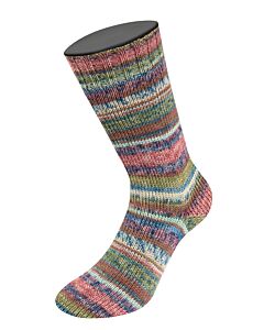 Lana Grossa Landlust Die Sockenwolle kl.221 wit/blauw/groen/paars 4-draads sokkenwol
