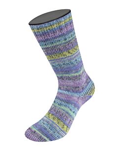 Lana Grossa Landlust Die Sockenwolle kl.221 wit/blauw/groen/paars 4-draads sokkenwol