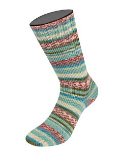Lana Grossa Landlust Die Sockenwolle kl.516 4-draads (crème/oranje/rood/groen/blauw)