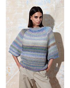 Lang Yarns dames trui met korte mouwen breien van Magnolia (p74, m10)