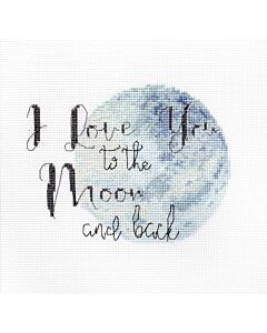 Borduurpakket i love you to the moon and back 932 met telpatroon van Letistitch