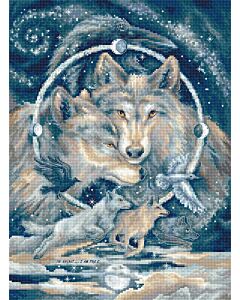 Letistitch borduurpakket In Spirit… I am Free wolven Leti 955