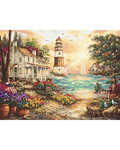 Borduurpakket huis bij de zee van Letistitch 962