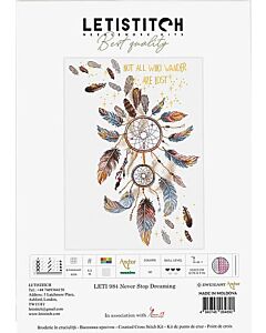 Letistitch borduurpakket stop nooit met dromen  leti 984