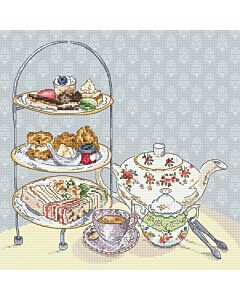 Letistitch borduurpatroon afternoon tea L420 (excl. borduurgaren)