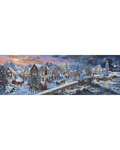 Letistitch borduurpakket winterdorp aan zee L8007