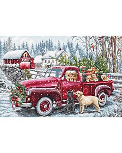Letistitch borduurpakket Christmas Delivery - kerstbezorging L8014
