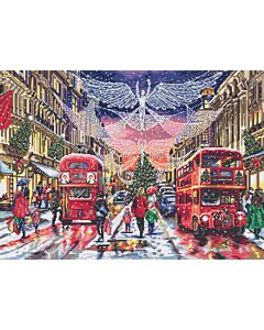 Letistitch borduurpakket Regent Street  - straat in kerstsfeer L8022