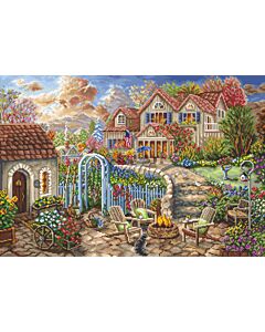 Letistitch borduurpakket Achtertuin Retraite L8026