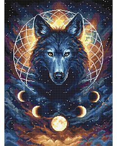 Letistitch borduurpakket Moon Wolf L8069 telpatroon
